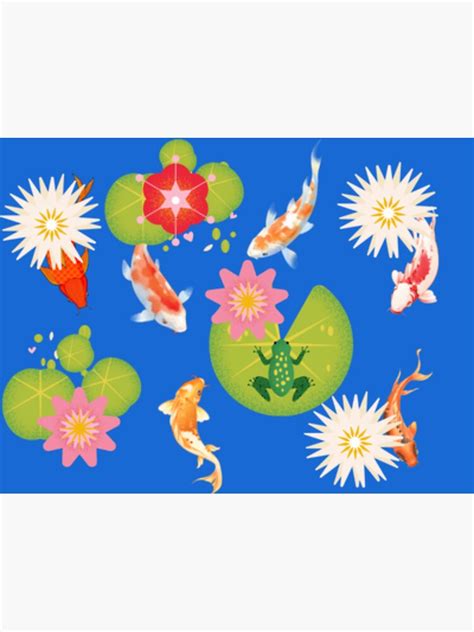 "Japanese Koi Fish Pond " Sticker for Sale by amacoulture | Redbubble