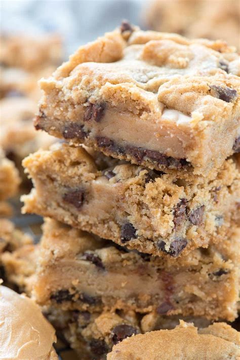 Gooey Peanut Butter Chocolate Chip Cookie Bars - Crazy for Crust