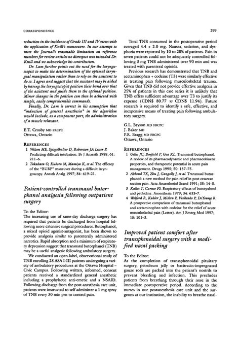 (PDF) Patient-controlled transnasal butorphanol analgesia following outpatient surgery