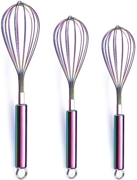 US$ 20.99 - 3 Pack Stainless Steel Whisks 8 +10 +12 Inches , Wire Whisk Set Kitchen whisks ...