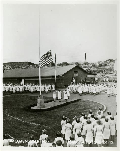 USMCWR members during a flag raising ceremony | The Digital Collections ...