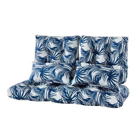 BLISSWALK Outdoor Loveseat Bench Cushions with 2 Lumbar Pillows Set of ...