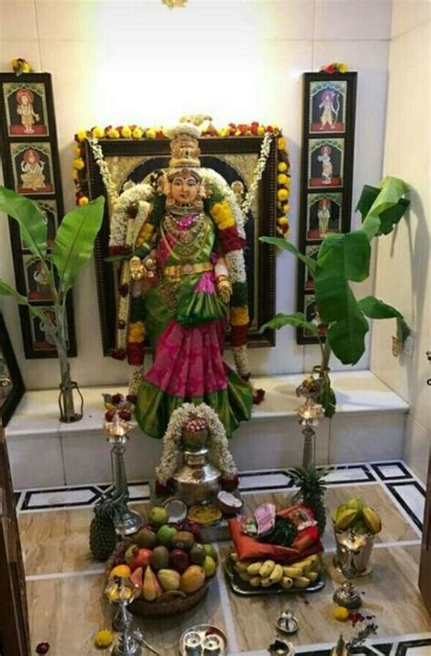 Varalakshmi Vratham Decoration Ideas | Goddess decor, Decor, Pooja room door design