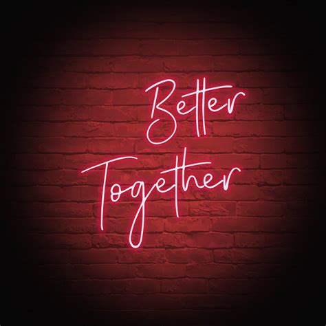 'BETTER TOGETHER' Neon Sign in 2021 | Neon signs, Neon word lights, Neon signs quotes