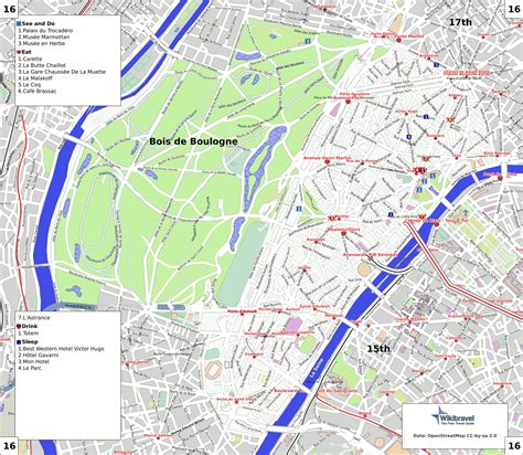 16th arrondissement of Paris map - Map of 16th arrondissement of Paris (France)