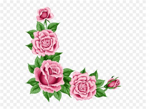 Download Pink Flower Border Clipart Graphic Royalty Free Download ...