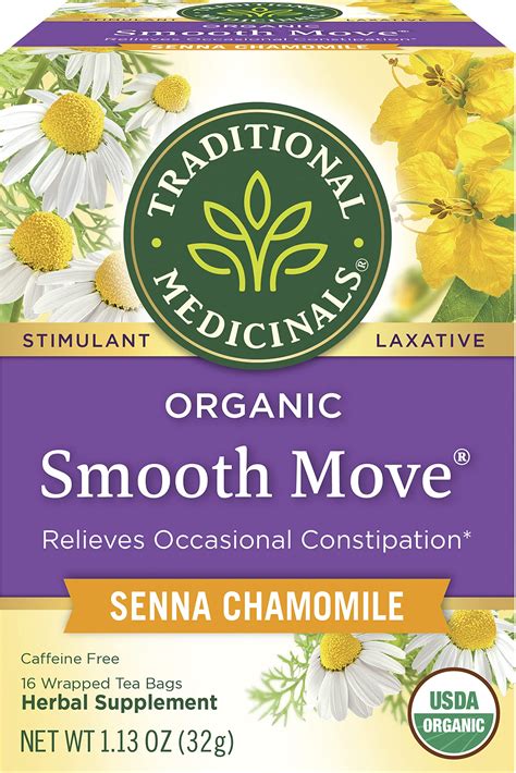 Buy Traditional MedicinalsTea, Smooth Move Chamomile, Relieves Occasional , Senna, 16 Tea Bags ...