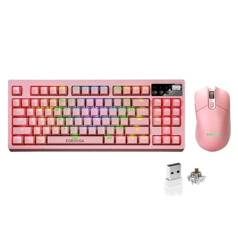 Buy Pink Wireless Mechanical Gaming Keyboard and Mouse Combo, Wireless Mechanical Keyboard/RGB ...