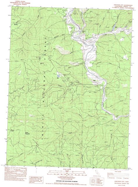 Junction City topographic map 1:24,000 scale, California