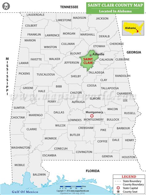 St. Clair County Map, Alabama | Where is St. Clair County