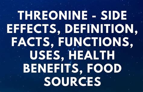 Threonine - Side Effects and Health Benefits - Your Health Remedy