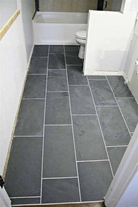 Laying Dark gray slate tile | Diy bathroom makeover, Diy bathroom, Tile remodel