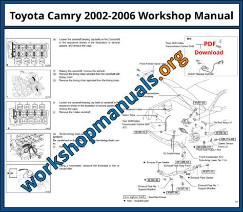 Toyota Camry 2002-2006 Workshop Repair Manual Download PDF