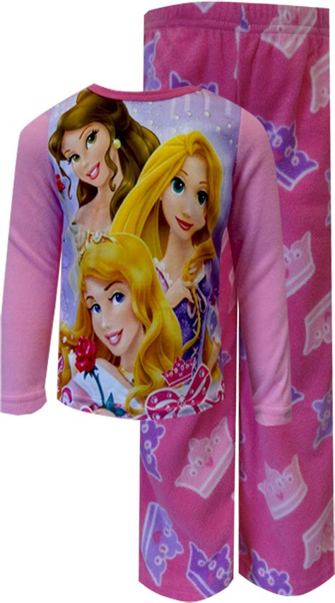 Disney Princesses Pink Polar Fleece Pajama Set | Fleece pajamas, Black ...