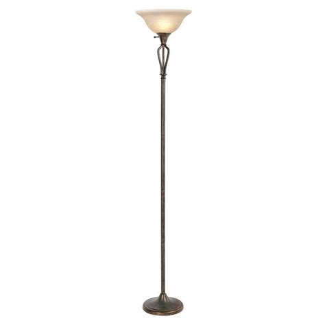 Hampton Bay Rhodes 71-1/2 in. Bronze Torchiere Floor Lamp-HD10256TOBRZC ...