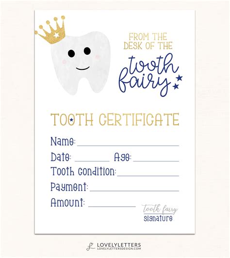 Tooth Fairy Receipt / DIGITAL / Tooth Fairy Certificate / Boys - Etsy ...