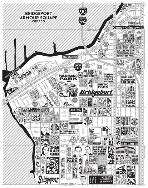 Image of Bridgeport and Armour Square Map 22" x 28" | Chicago ...