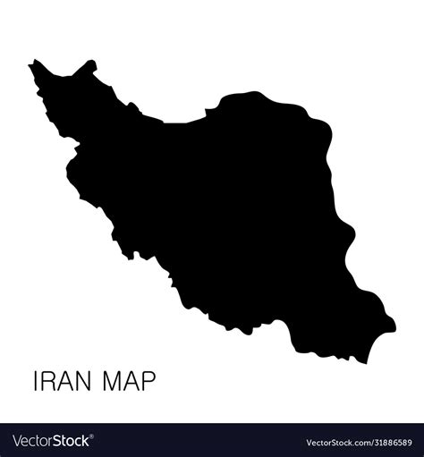 Iran map and country name isolated on white Vector Image