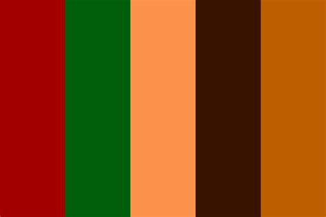 red n green brown black Color Palette