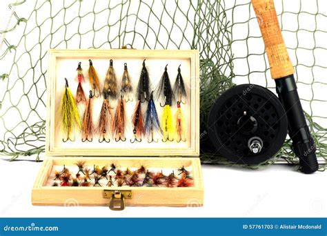 Angling Equipment on White Background Stock Image - Image of traditional, black: 57761703