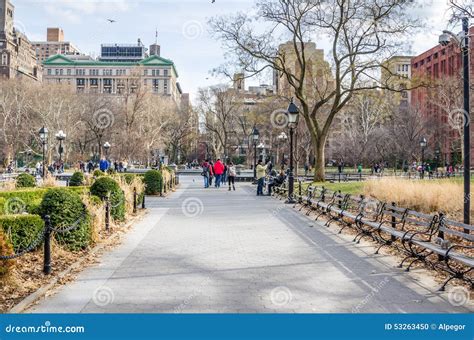 People in Washington Square Park on a Sunny Winter Day Editorial Image - Image of cityscape ...