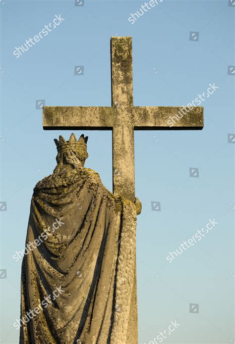 Baroque Statue Virgin Mary Holding Cross Editorial Stock Photo - Stock ...