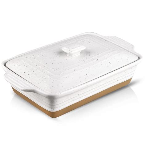 HVH Ceramic Casserole Dish with Lid Oven Safe, 9x13 Casserole Dish ...