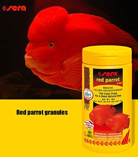 Red parrot fish food granules 2mm 4mm float on water Sera germany small ...