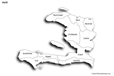 Outline map of haiti with departments free vector maps – Artofit