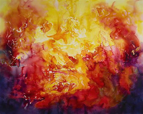 FIRE BLAZE Watercolor Painting of Striking Fire Original | Etsy