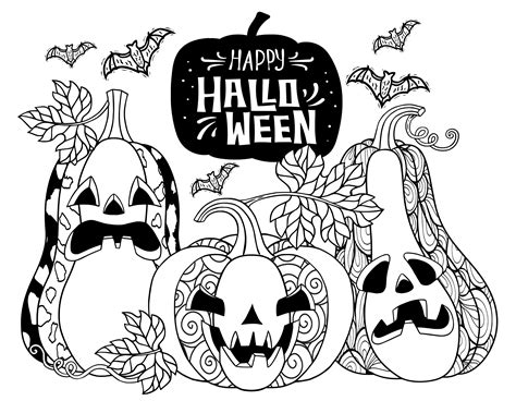 Halloween Coloring Pages for Adults. Witch Spooky Pumpkin - Etsy UK