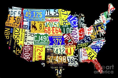 United States License Plate Map Photograph by Miles Whittingham