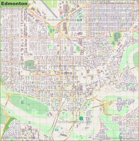 Large detailed map of Edmonton