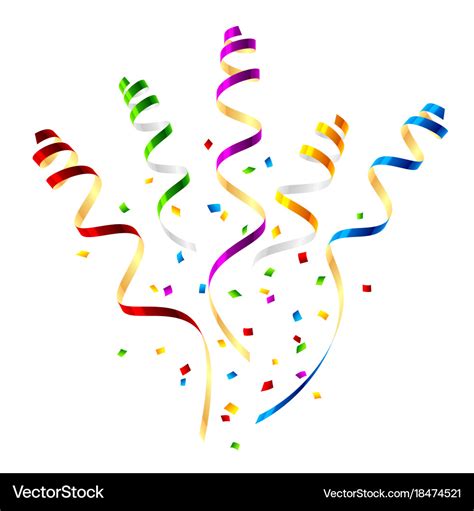 Surprise party streamers with confetti Royalty Free Vector