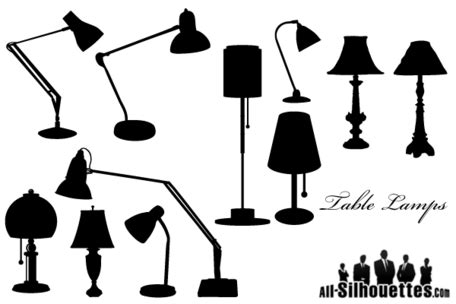 Free Vector Table Lamps Silhouettes Free Vector Download | FreeImages