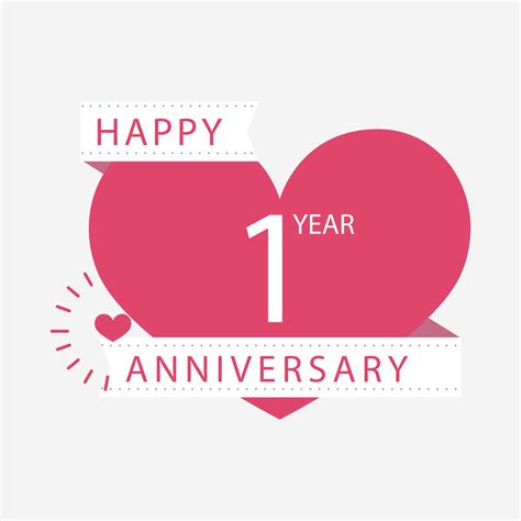 Happy First Year Anniversary Love Celebration Vector 24135371 Vector Art at Vecteezy