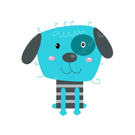 Cute Blue Dog Animal Character, Animal, Dog, Cartoon PNG and Vector with Transparent Background ...