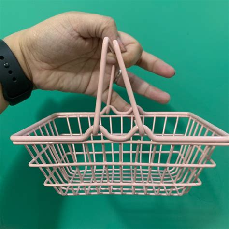 Mini Pink Wire Basket on Carousell