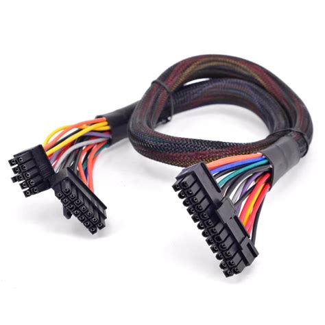 PSU Modular 14+10pin to 20+4Pin ATX 24Pin Motherboard Sleeve Power Supply Cable for Corsair ...