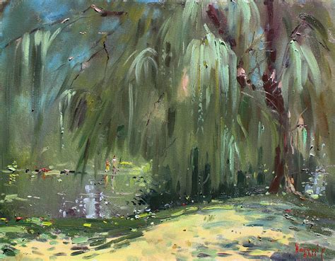 Weeping Willow Tree Painting by Ylli Haruni | Pixels