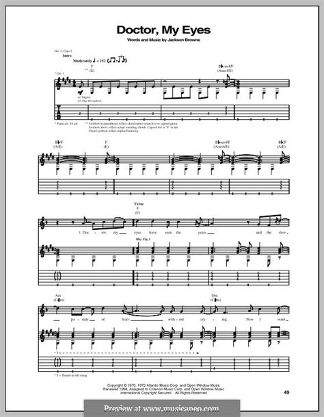 Doctor, My Eyes by J. Browne - sheet music on MusicaNeo