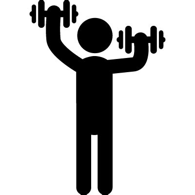 Standing man silhouette lifting dumbbells ⋆ Free Vectors, Logos, Icons and Photos Downloads