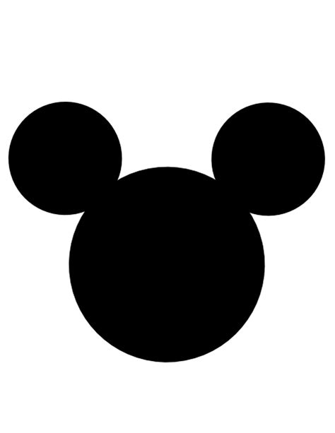 the mickey mouse head is black and white