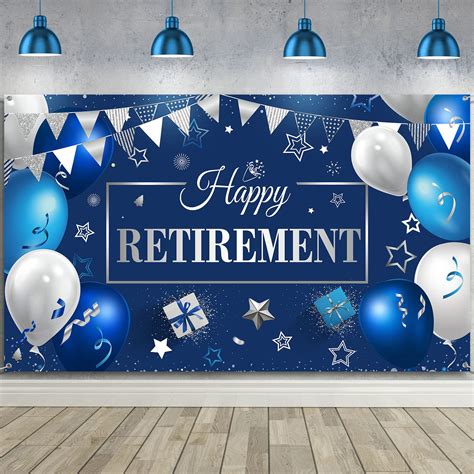 Buy Blulu Happy Retirement Party Decorations, Extra Large Fabric Happy ...