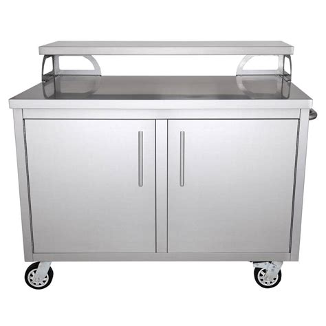 Casa Nico Stainless Steel 48 in. x 43 in. x 30 in. Portable Outdoor Kitchen Cabinet and Patio ...