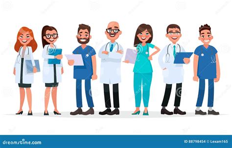 Doctors. Team of Medical Workers on a White Background Stock ...