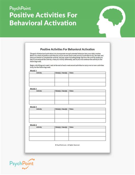 Behavioral Activation Worksheets