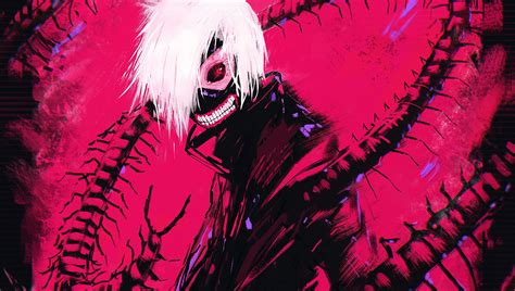 Wallpaper : illustration, anime, red, Kaneki Ken, Tokyo Ghoul, ART, darkness, special effects ...