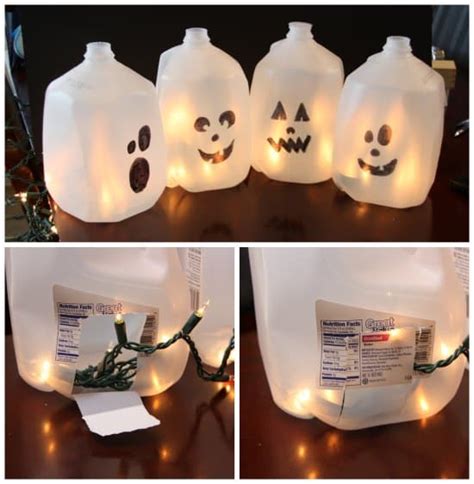 Easy Halloween Craft Ideas: Milk Jug Ghosts - iSaveA2Z.com