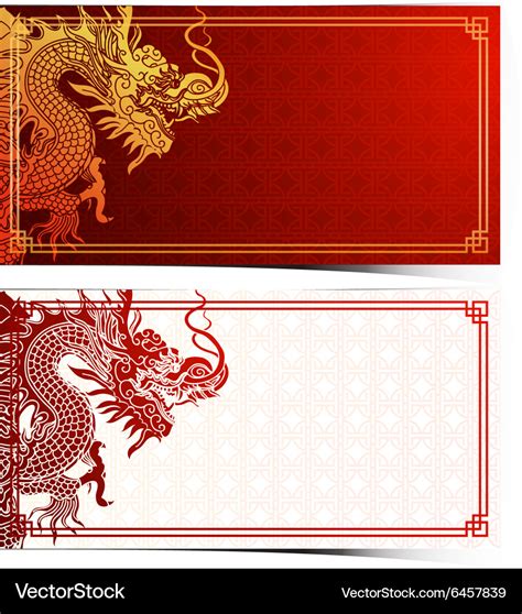 Chinese dragon banner Royalty Free Vector Image